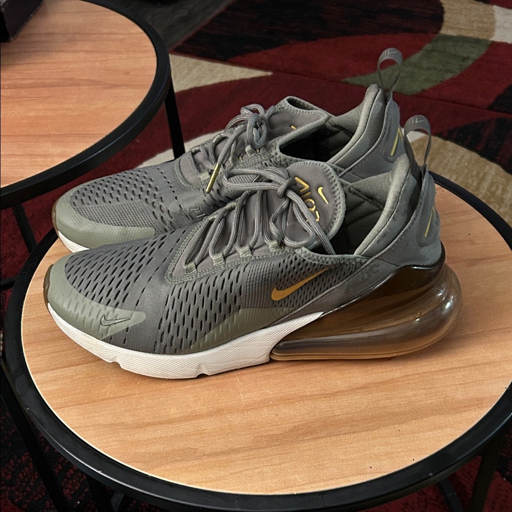 Nike Olive Green and Gold Air Max 270 Sneakers